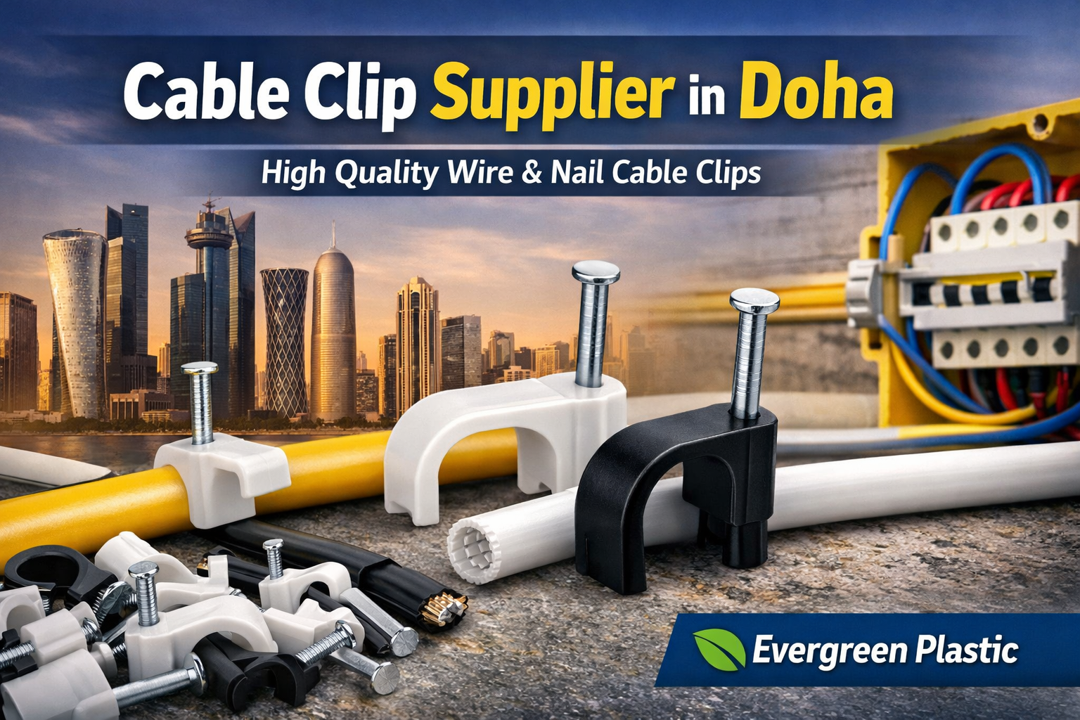 Cable Clip Supplier and Exporter in Doha, Qatar - Evergreen Plastic Industries